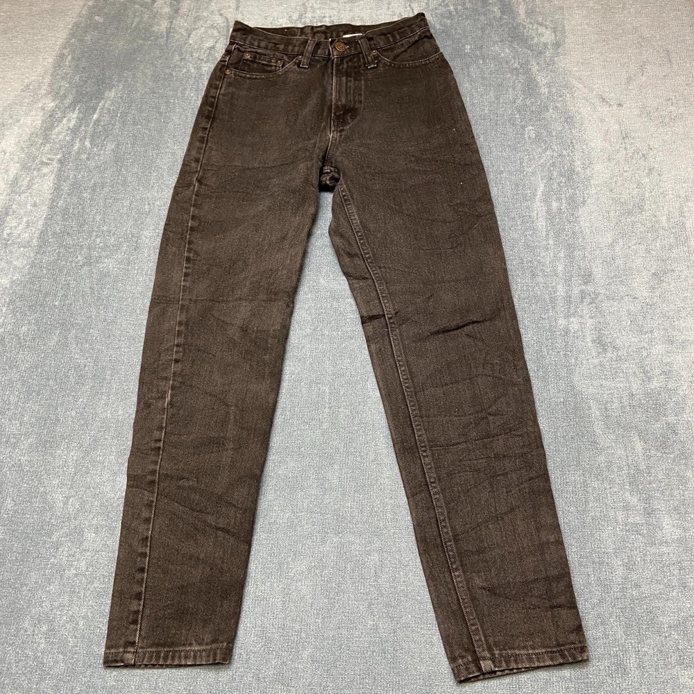 Jordache Jeans Womens 3/4 26x26 Black Dark Wash Everyday Wear Mid Rise Straight